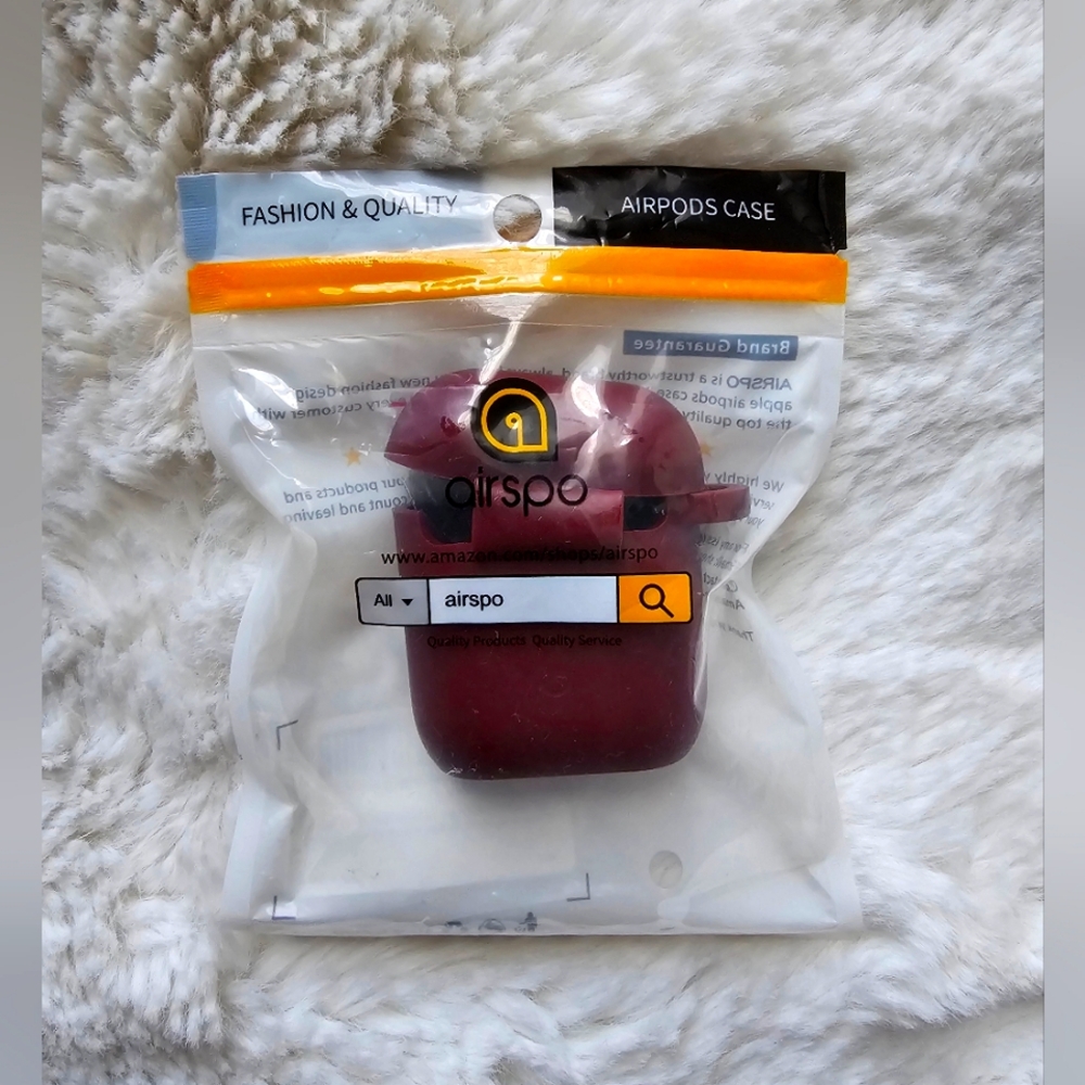 Airspo Apple Airpods Gen 1/2 Silicone Case. Burgundy/Red Color